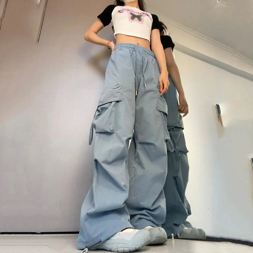 Women's Y2K Baggy Cargo Sweatpants - Stellar Style