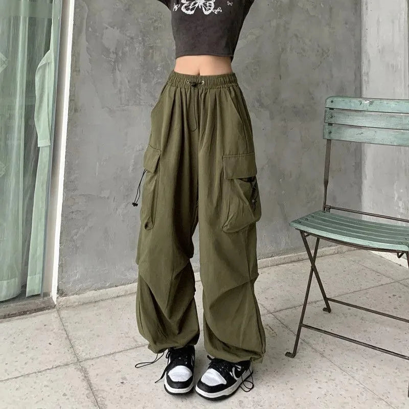 Loose Fit Straight Leg Cargo Trousers