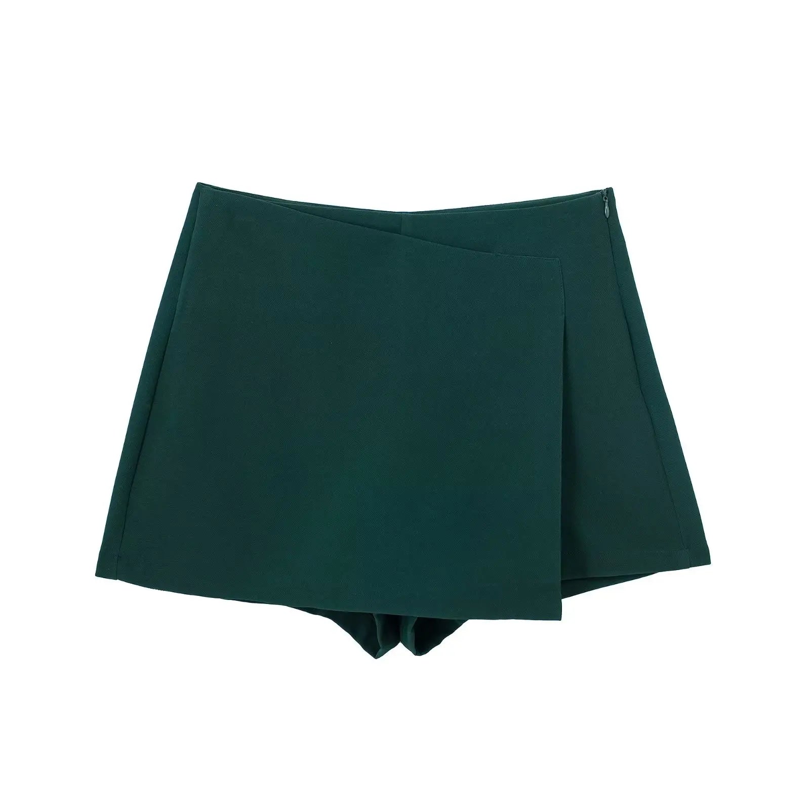 High-Rise Asymmetrical Skirted Shorts