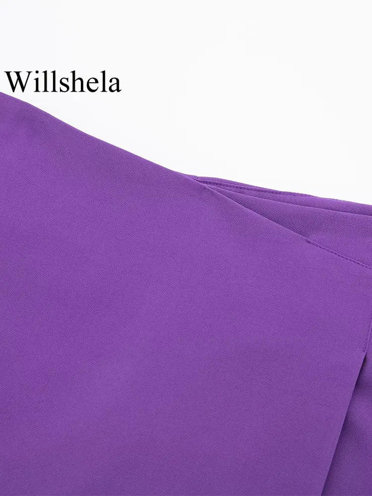 High-Rise Asymmetrical Skirted Shorts