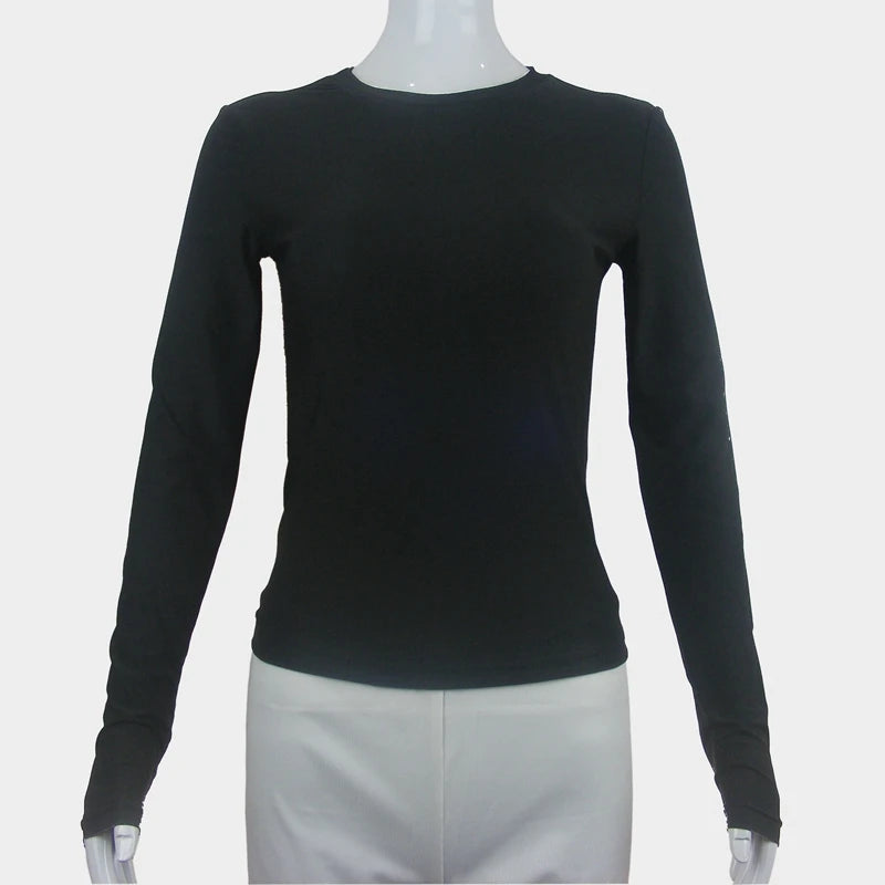 Women's Slim-Fit Knitted Long Sleeve Tee - Stellar Style