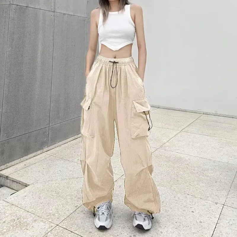 Loose Fit Straight Leg Cargo Trousers