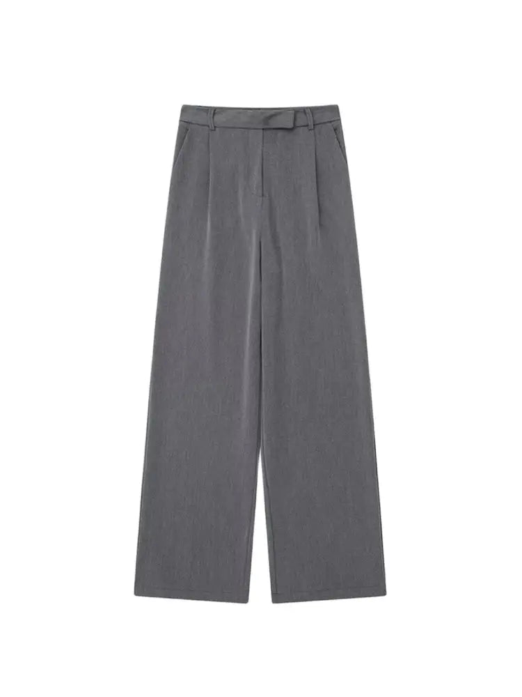 Vintage-Style Wide Leg Pants with Pockets