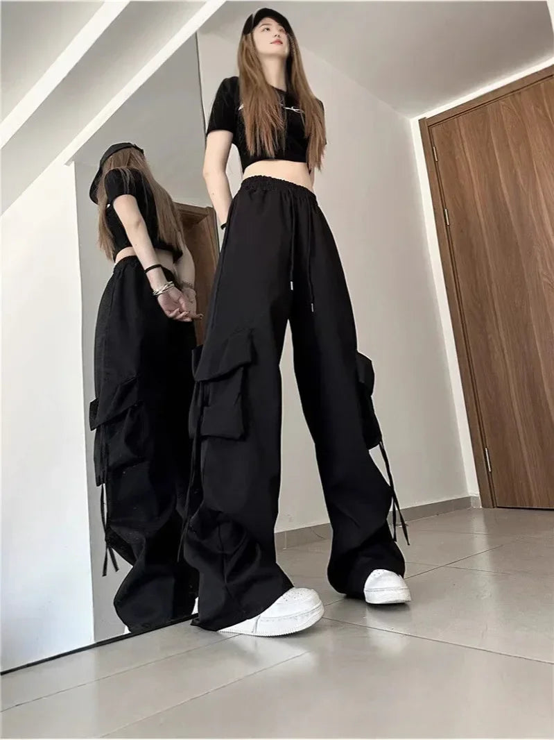 Women's Y2K Baggy Cargo Sweatpants - Stellar Style