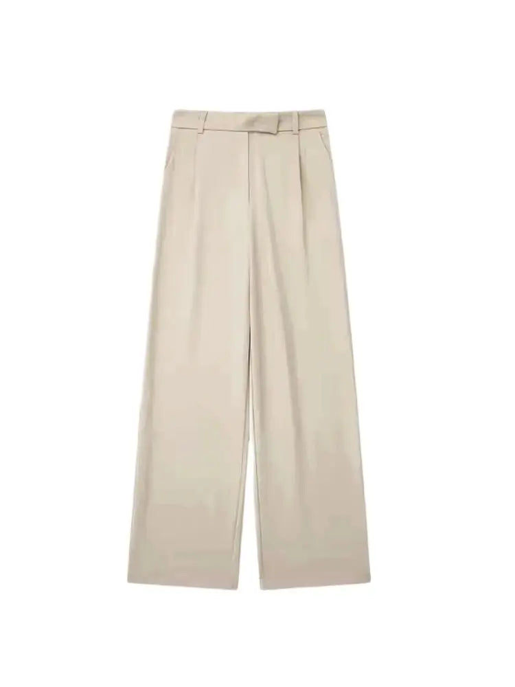 Vintage-Style Wide Leg Pants with Pockets