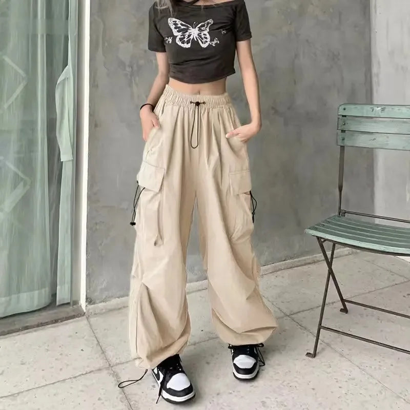 Loose Fit Straight Leg Cargo Trousers