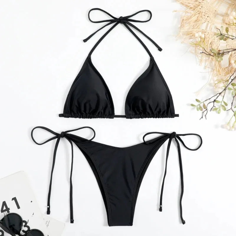 Women's Adjustable Side Tie Bikini Set - Stellar Style