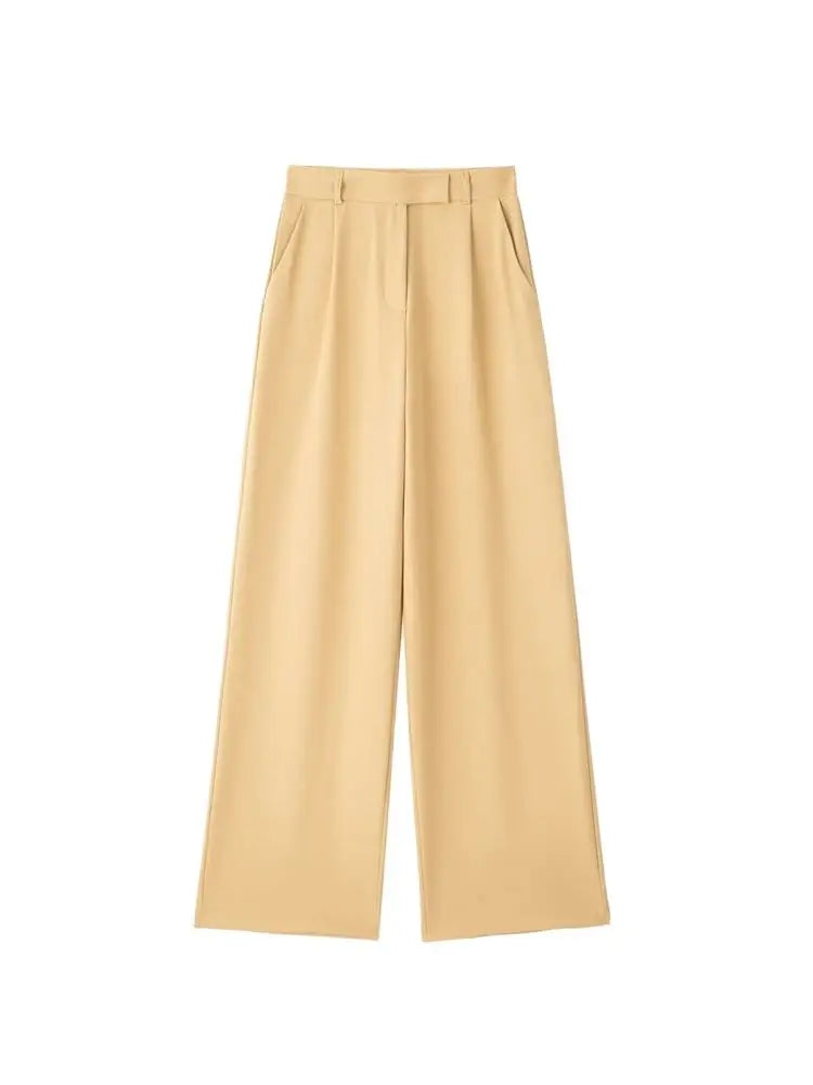 Vintage-Style Wide Leg Pants with Pockets - Stellar Style