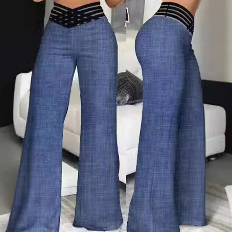 Women's High Waist Wide Leg Flared Pants