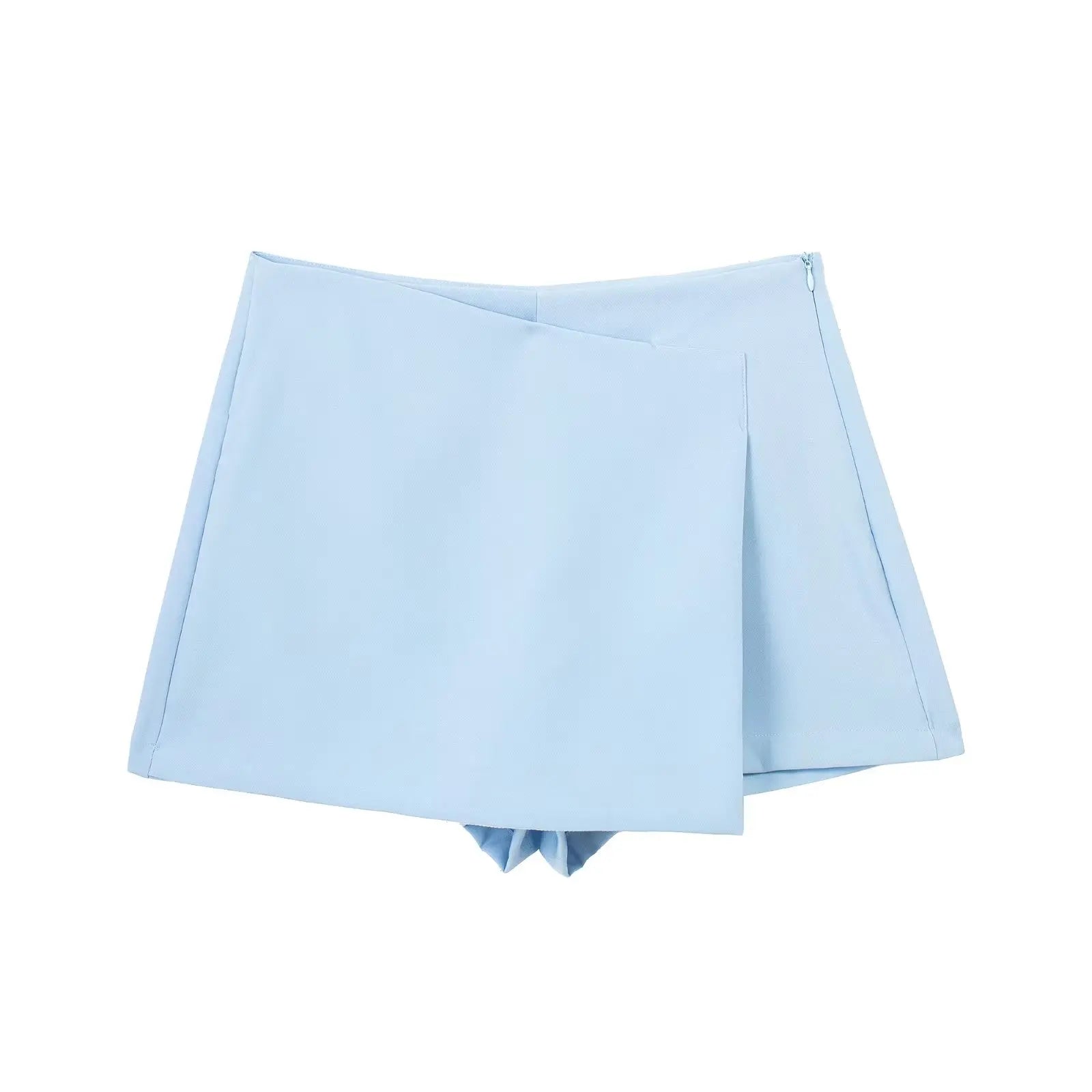 High-Rise Asymmetrical Skirted Shorts