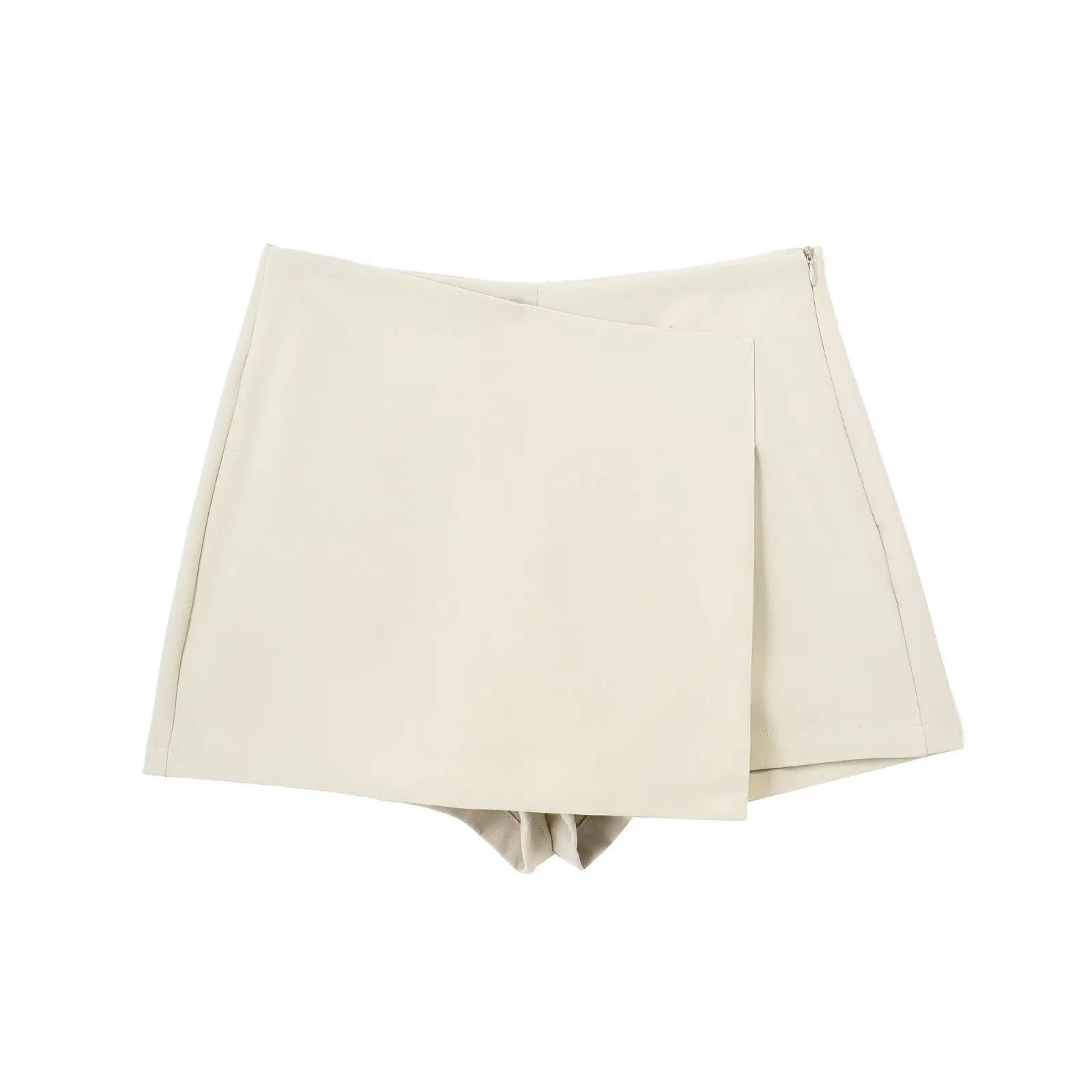 High-Rise Asymmetrical Skirted Shorts