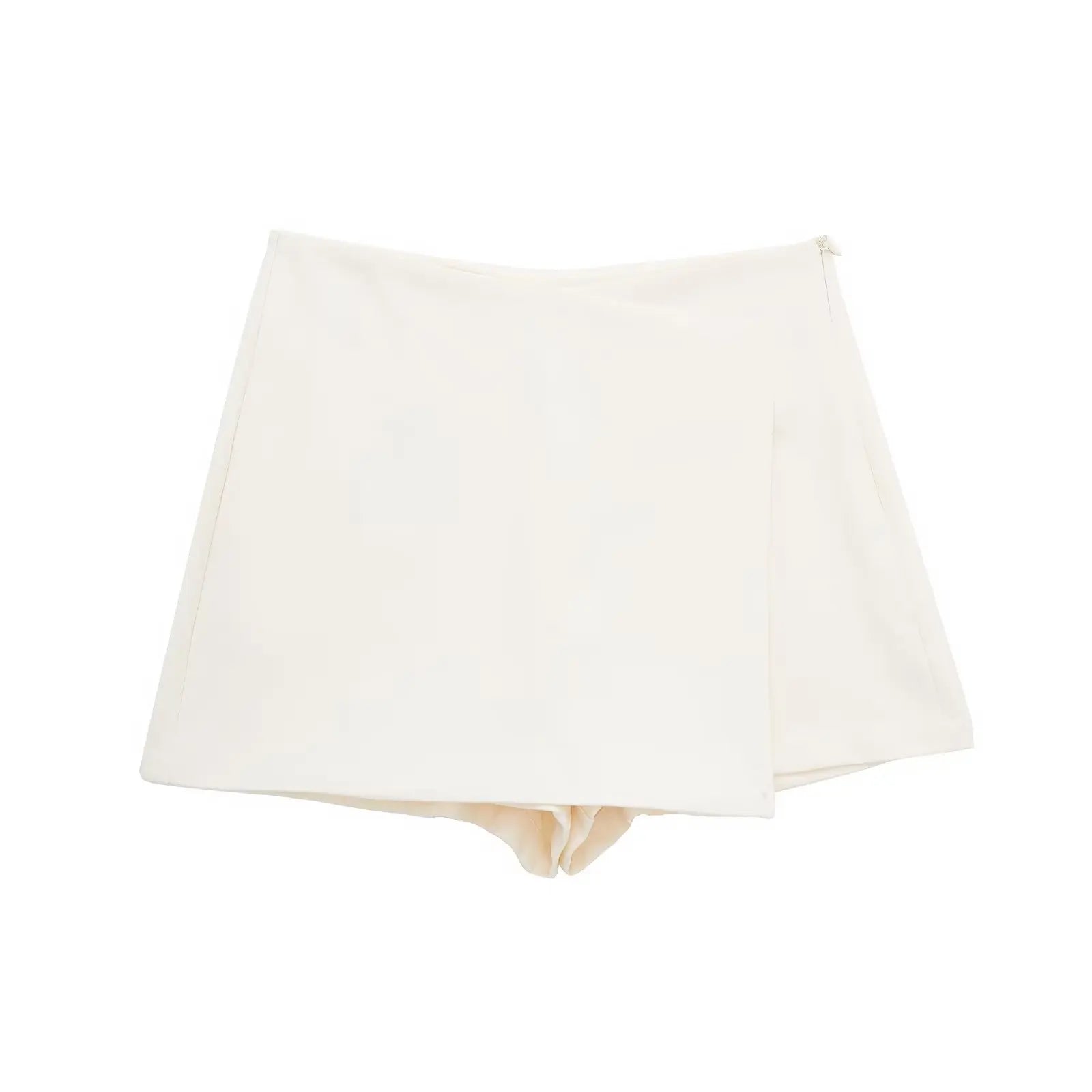 High-Rise Asymmetrical Skirted Shorts