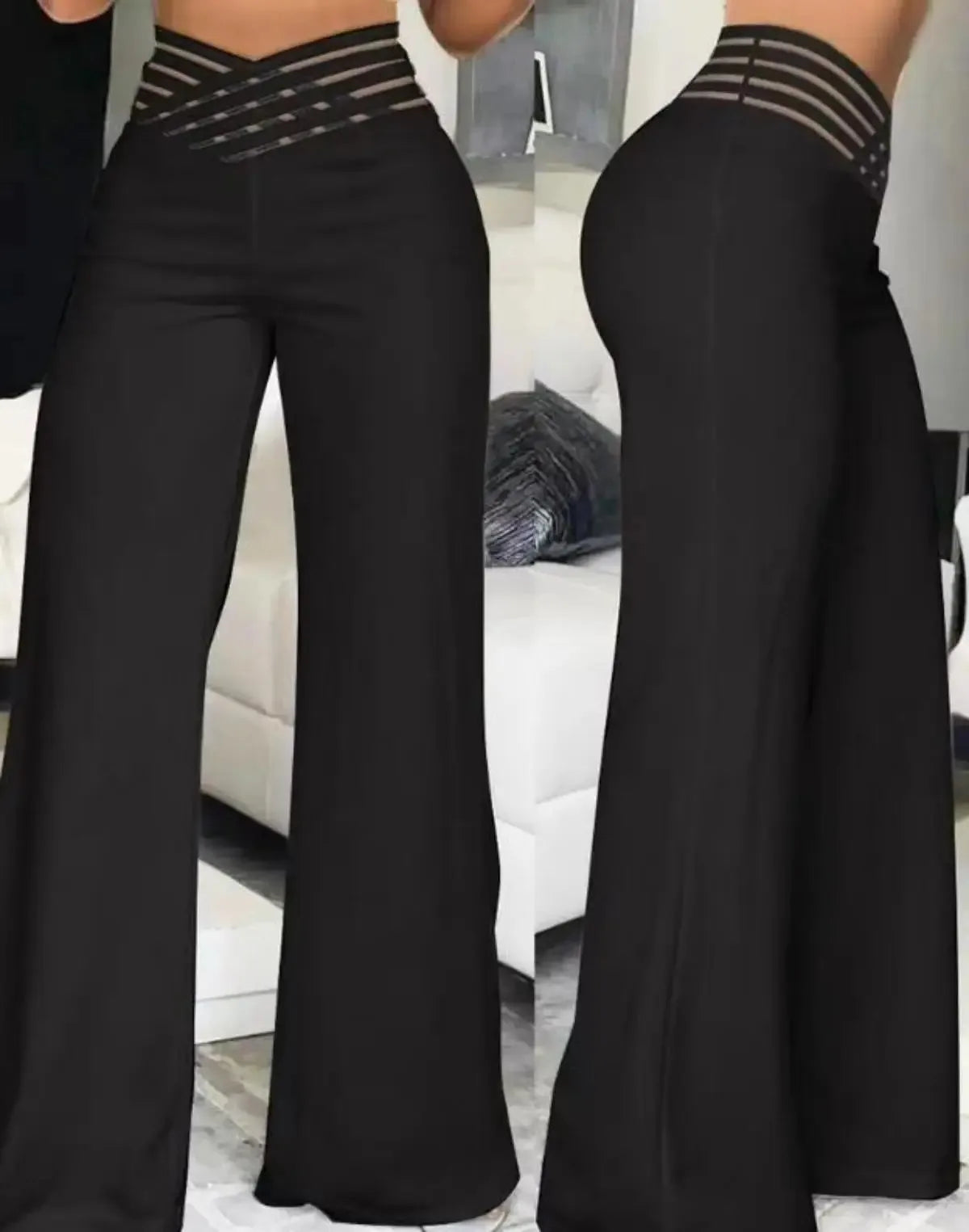 Women's High Waist Wide Leg Flared Pants