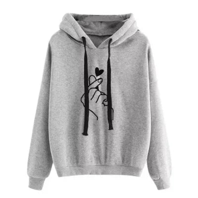 Women's Finger Heart Fleece Hoodie